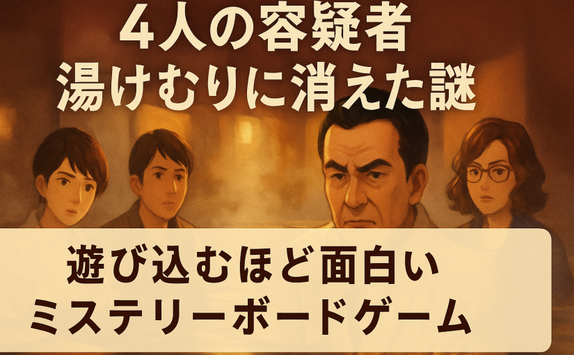 『4人の容疑者 湯けむりに消えた謎』レビュー｜初心者でもハマる本格推理ボードゲーム！